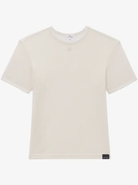 Courrèges logo-embroidered mesh T-shirt
