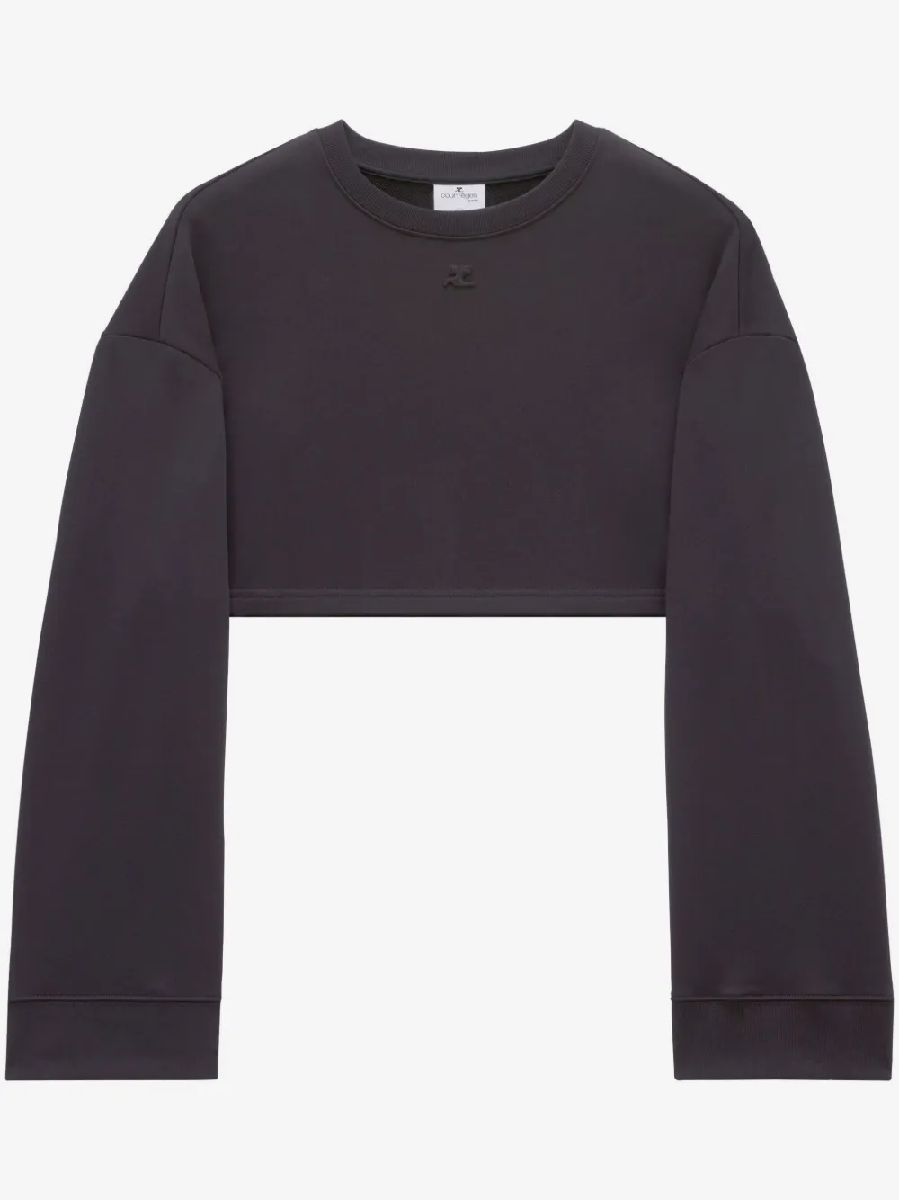 Courrèges Cocoon 抓绒短款卫衣 | 黑色 | Image 1