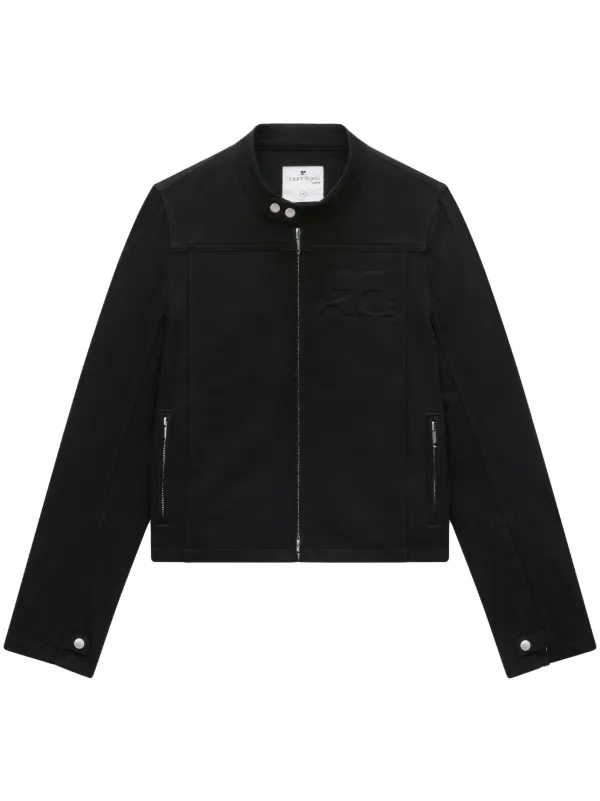 courrèges ブラックデニムジャケット Courrèges ジップアップ デニムジャケット | ブラック | FARFETCH JP