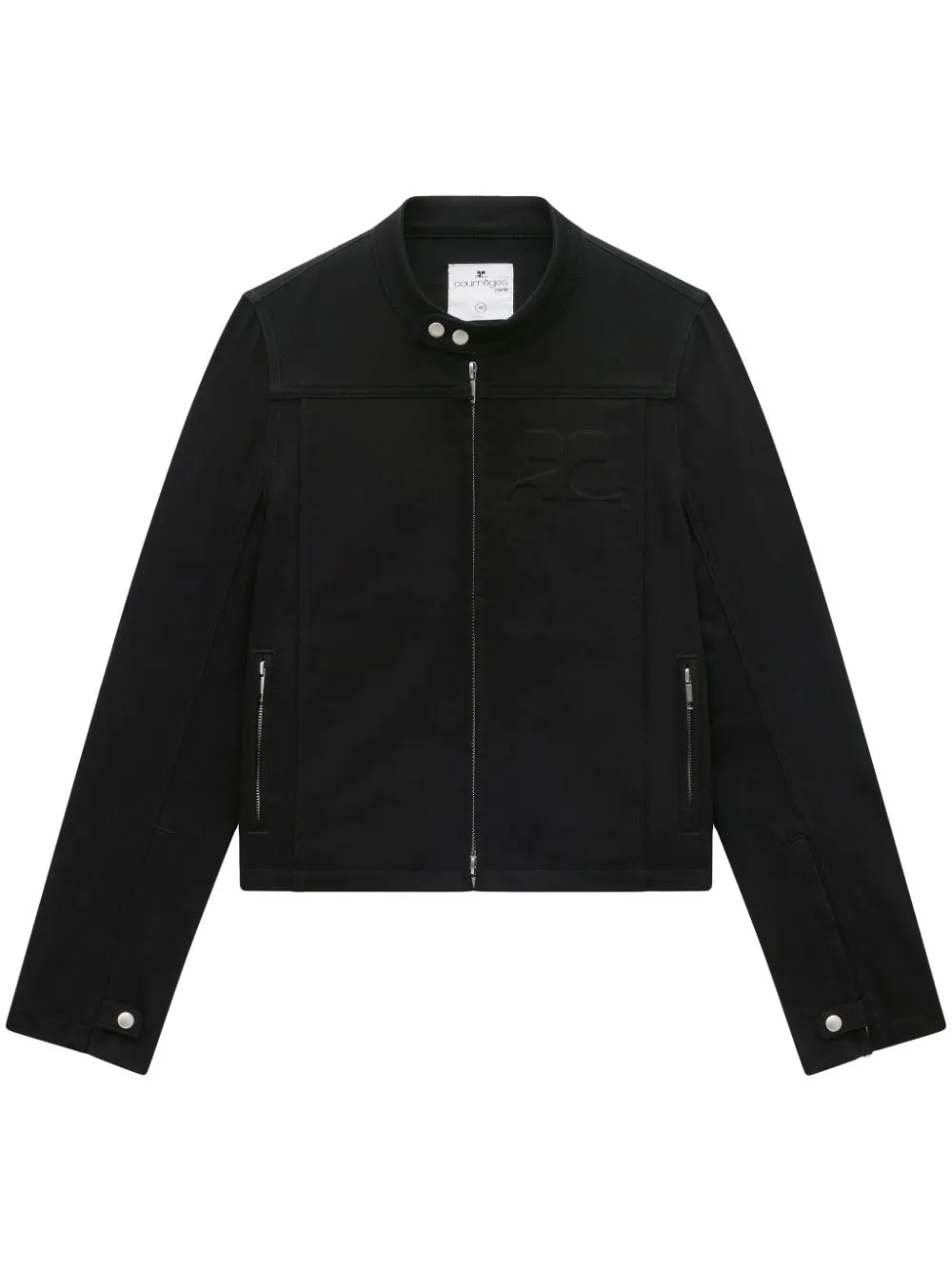 Shop Courrèges Zip-up Denim Jacket In Black