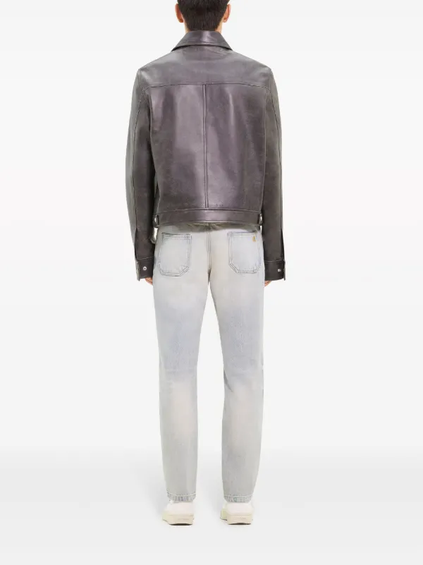Courrèges Officer Leather Jacket | Black | FARFETCH