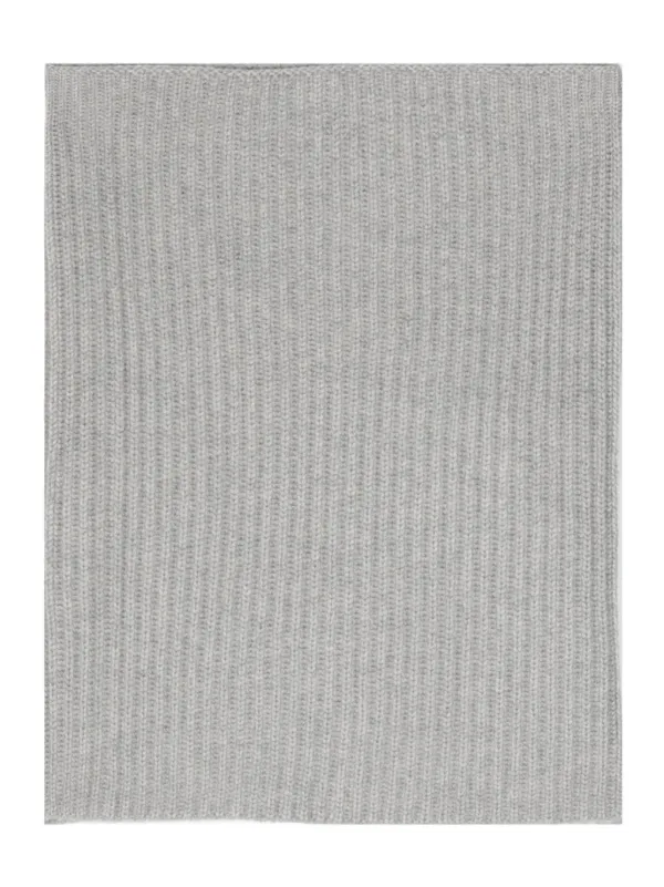 Lisa Yang Ribbed-knit Cashmere Scarf in Grey