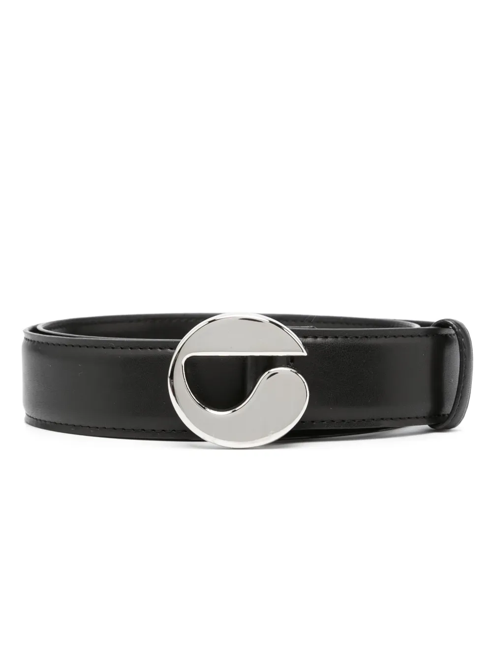 logo-buckle slim belt