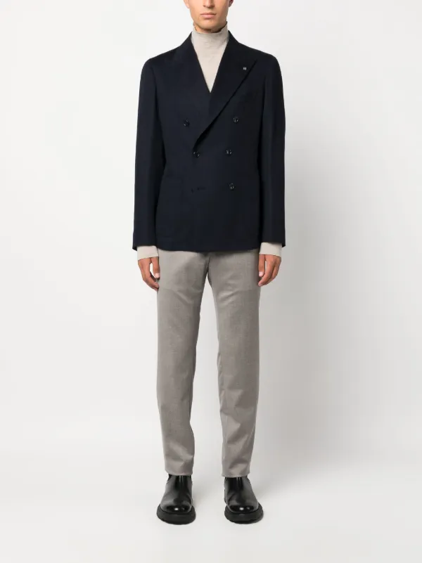 Tagliatore ブローチ ダブルジャケット | ブルー | FARFETCH JP