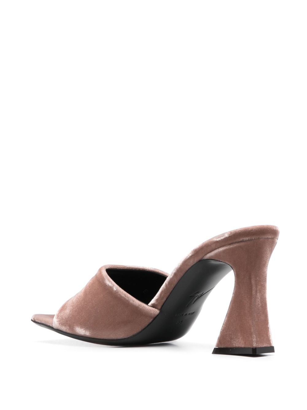 Shop Giuseppe Zanotti Solhene 90mm Velvet-effect Sandals In Neutrals