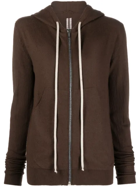 Rick Owens zip-up cashmere hoodie