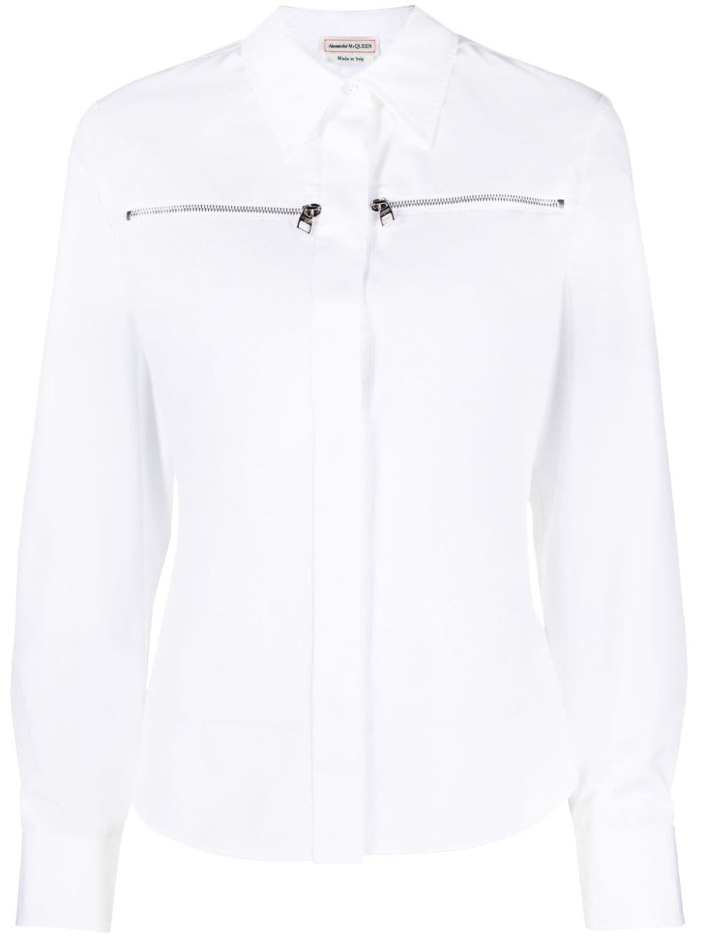 Image 1 of Alexander McQueen zip-embellished cotton shirt