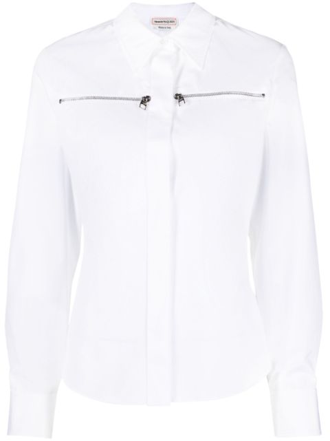 Alexander McQueen zip-embellished cotton shirt Women