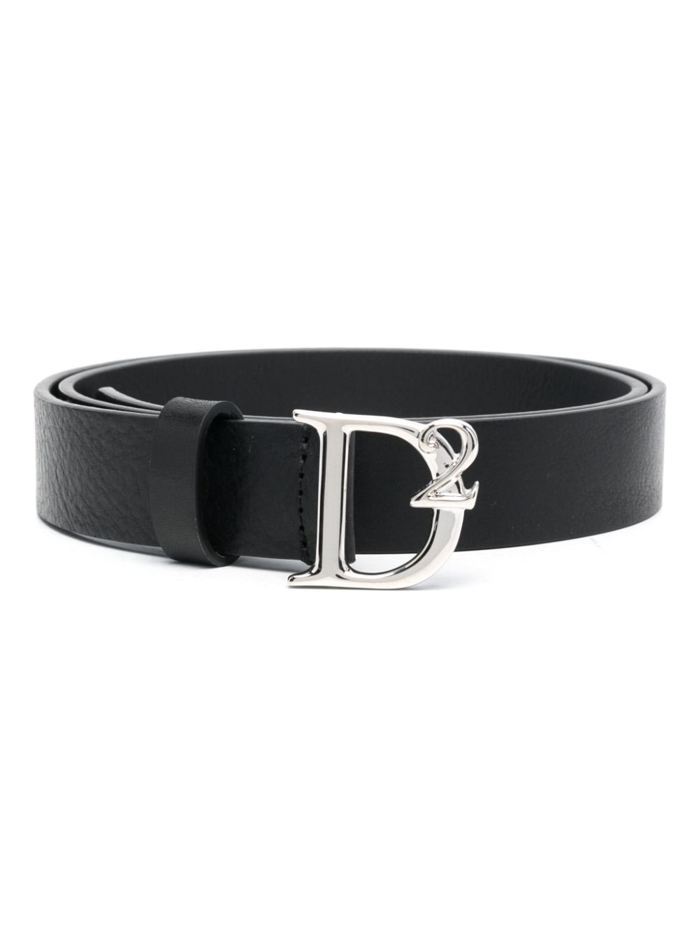 DSQUARED2 D2 Statement logo-buckle leather belt - Black