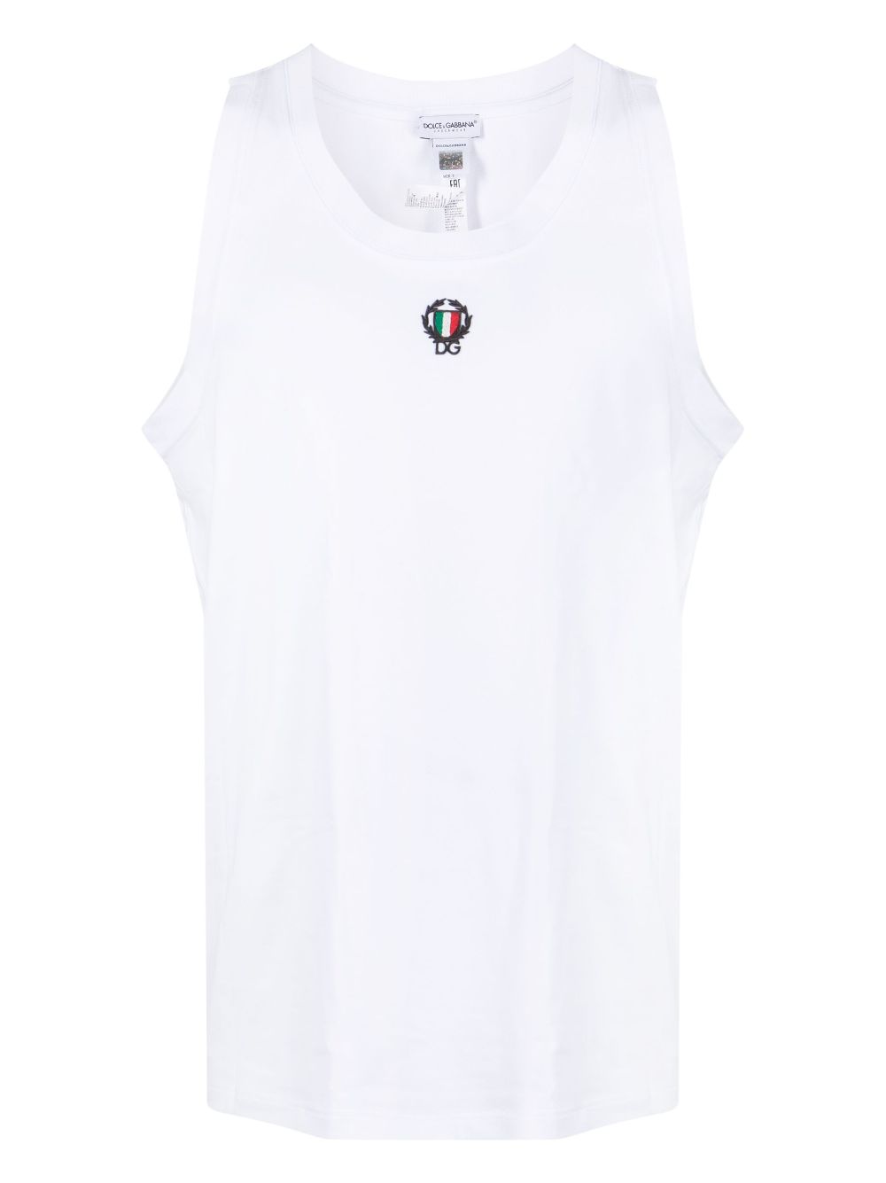 Dolce & Gabbana logo-embroidered tank top - White