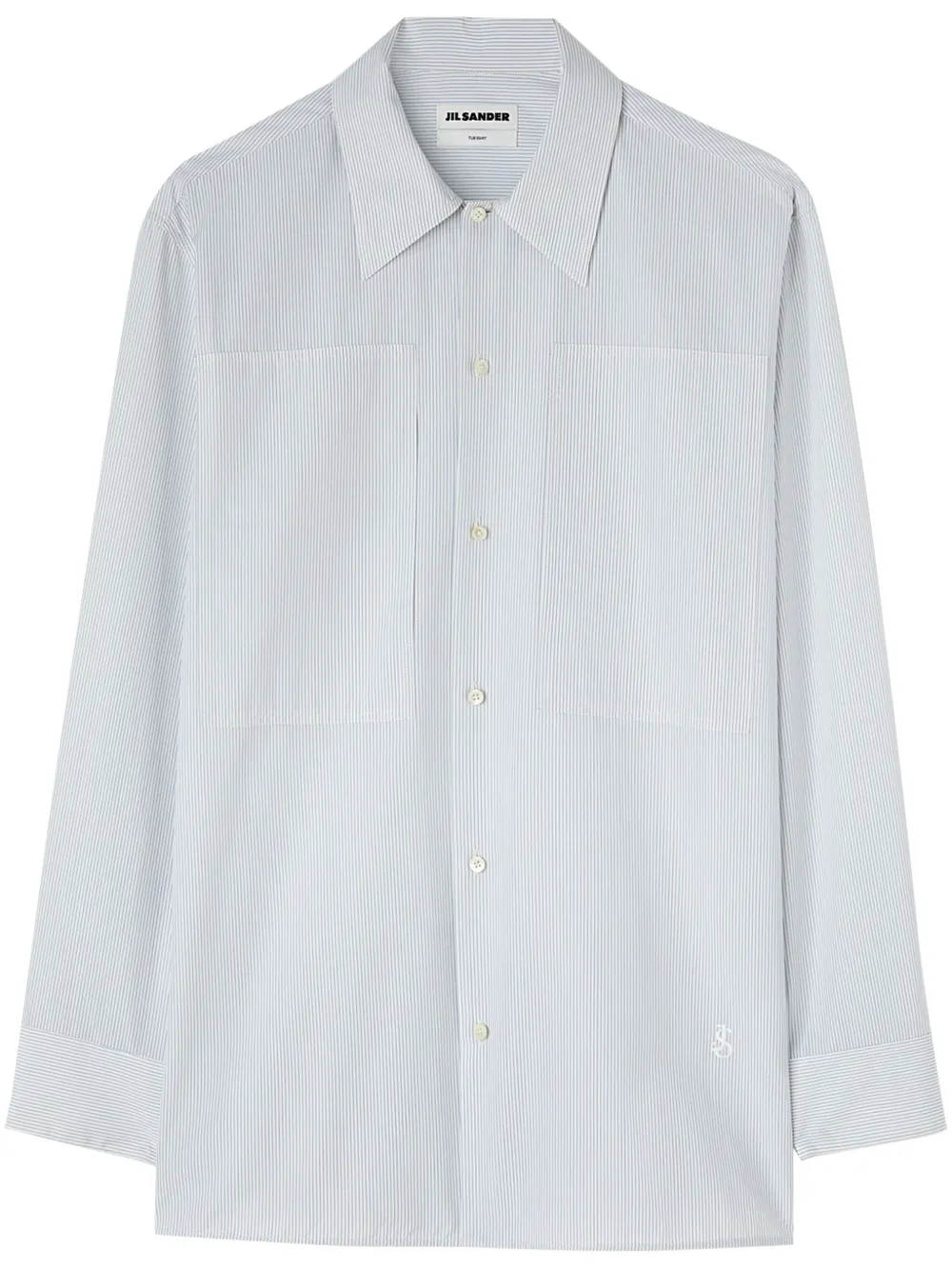 Jil Sander striped long-sleeve cotton shirt - White