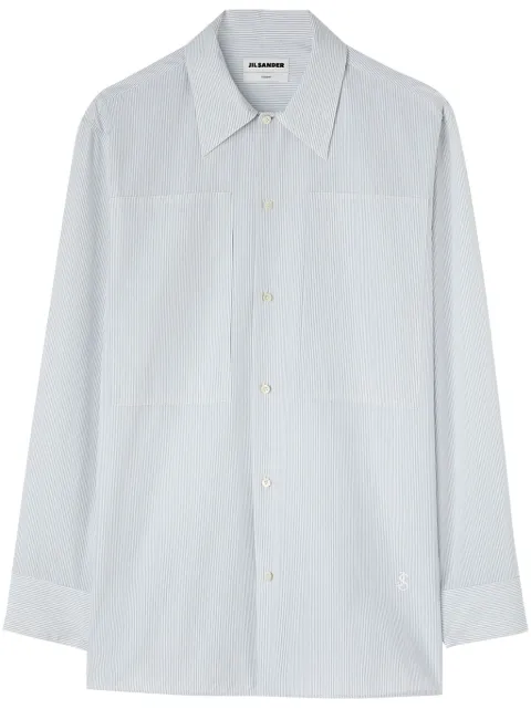 Jil Sander striped long-sleeve cotton shirt