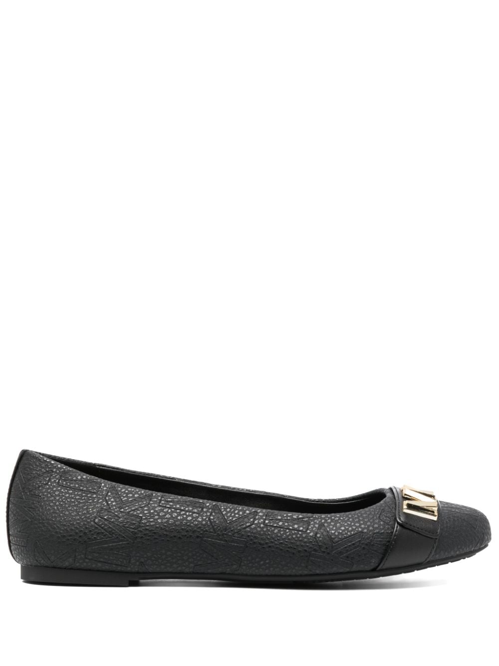 michael michael kors ballerines jilly en cuir - noir