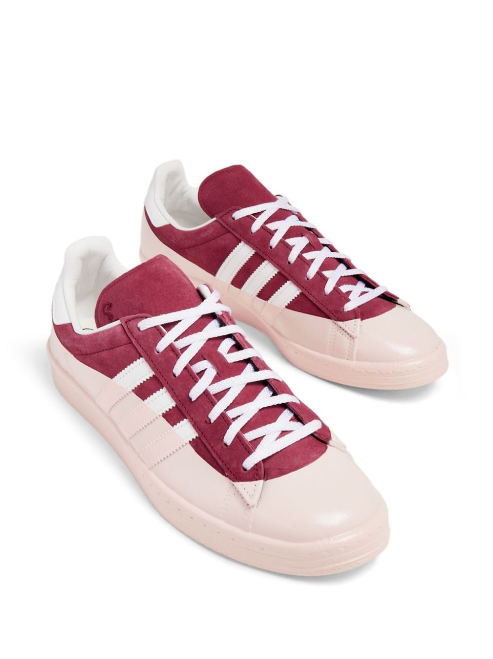 Shop Adidas Originals Panelled Lace-up Sneakers In Red