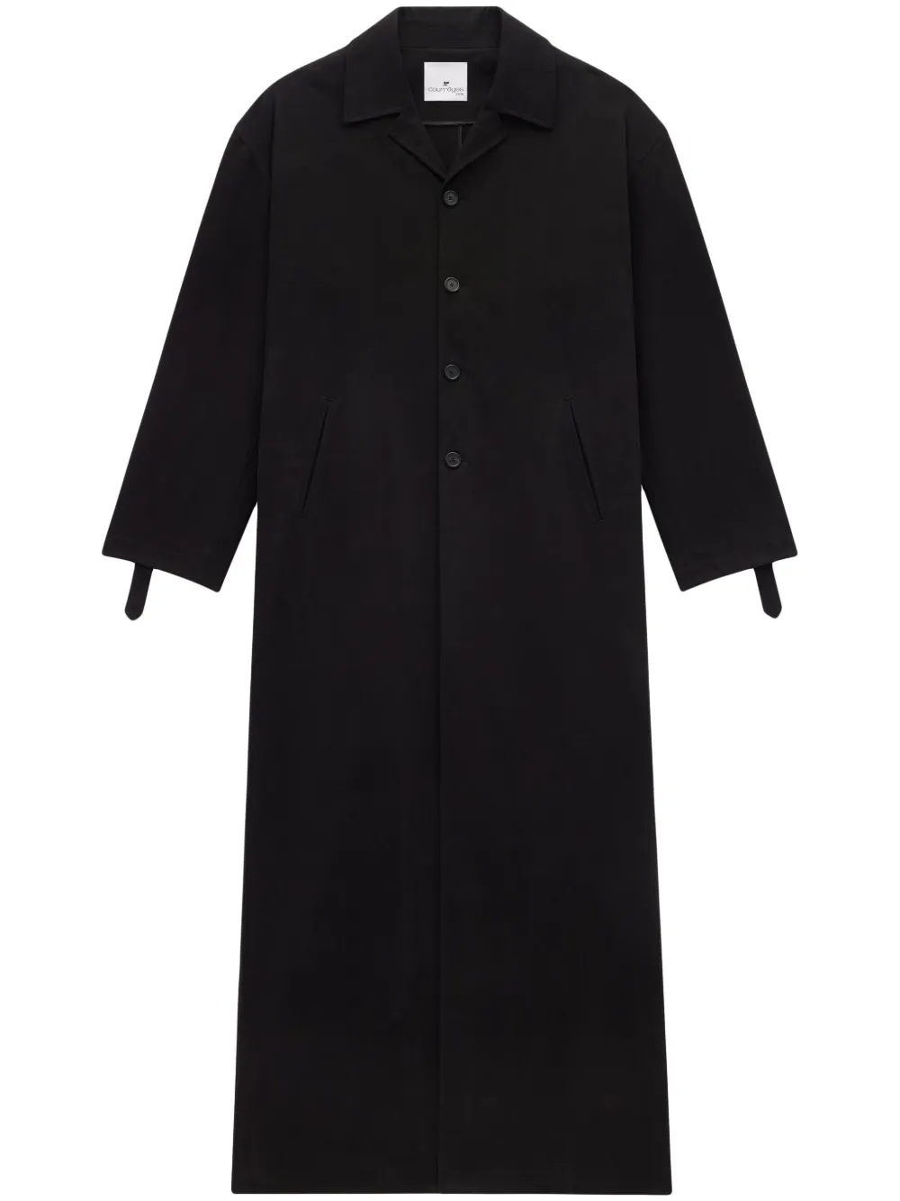 Courrèges Cocoon Single-breasted Coat In Black