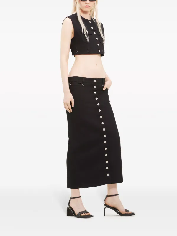 Courrèges Multiflex Denim Midi Skirt | Black | FARFETCH JO Courrèges Multiflex Denim Midi Skirt | Black | FARFETCH JO