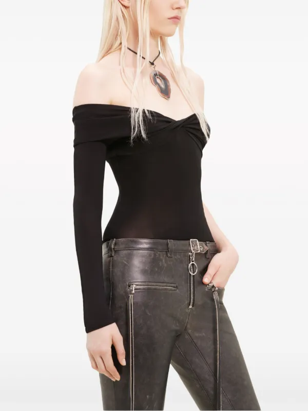 Tシャツ・カットソー COURREGES TOP TWISTED Courrèges Twisted Jersey Top | Black | FARFETCH UZ