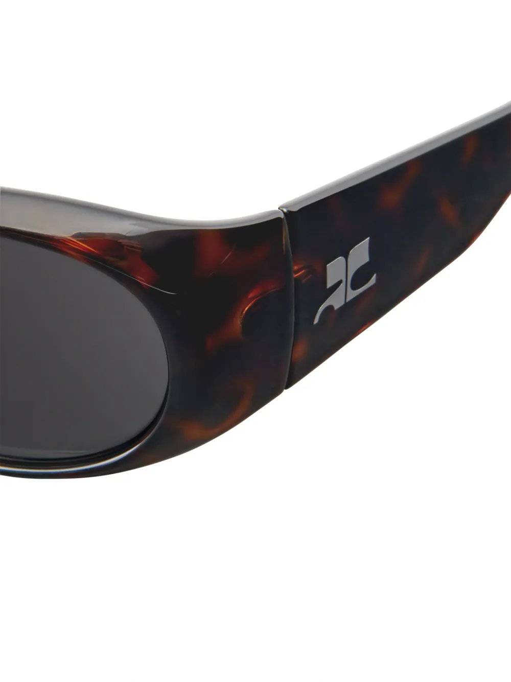 Courrèges Hybride 01 acetate zonnebril Bruin