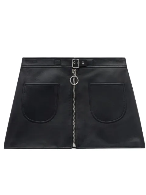 Courrèges zip-up leather miniskirt