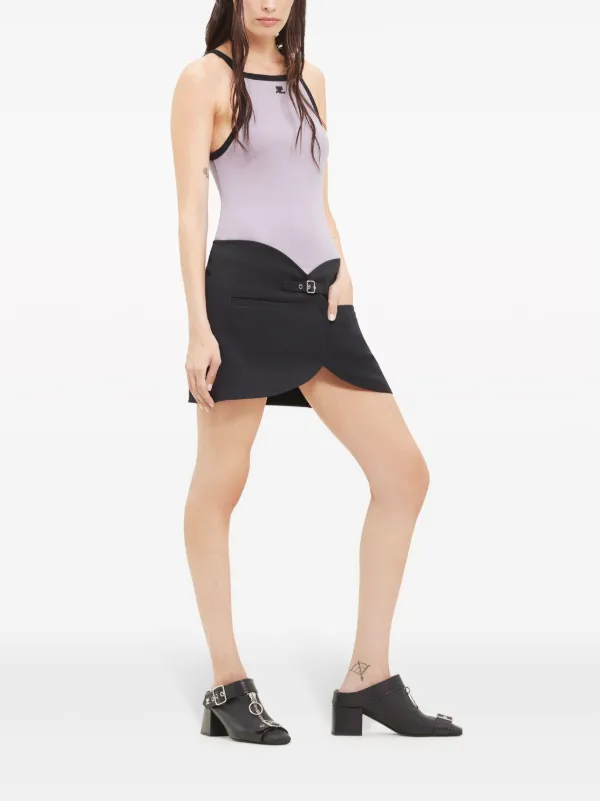 Courrèges Buckle Cotton Tank Top | Grey | FARFETCH