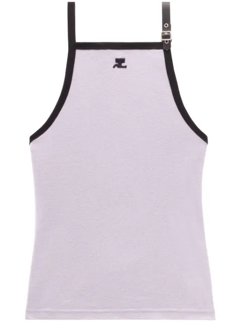 Courrèges Buckle cotton tank top