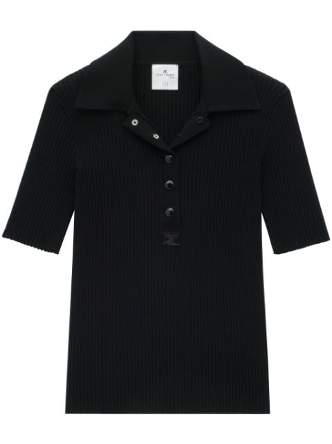Courrèges AC ribbed-knit polo shirt