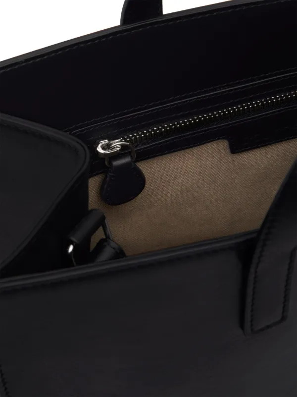 Courrèges Heritage Leather Tote Bag | Black | FARFETCH CH