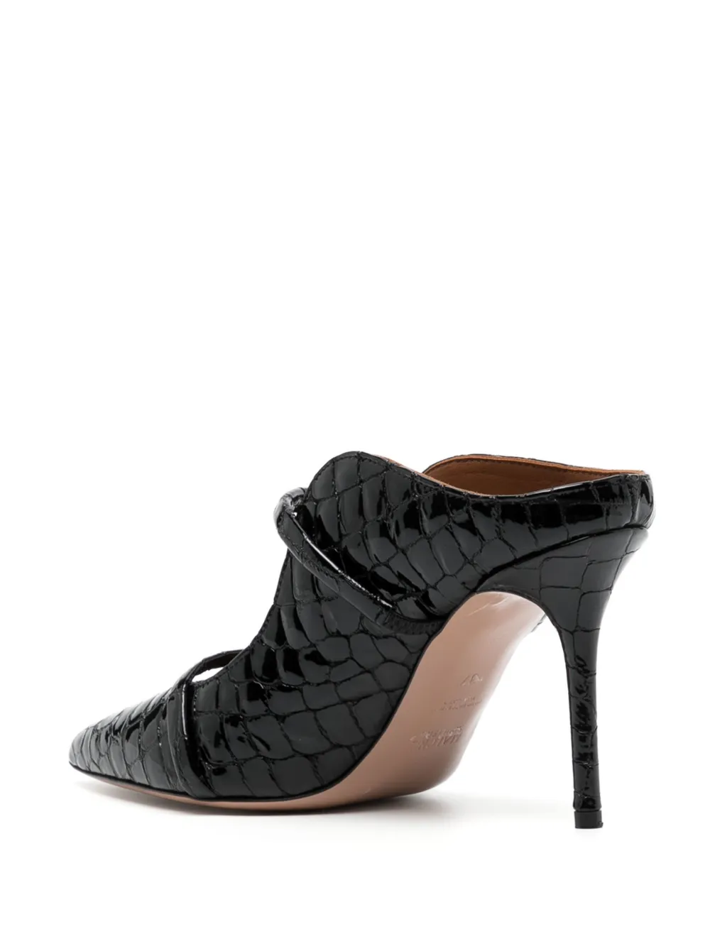 Malone Souliers Maureen muiltjes met krokodillen-reliëf Zwart