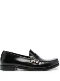 Saint Laurent almond-toe leather loafers - Black