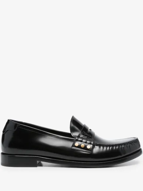 Saint Laurent almond-toe leather loafers