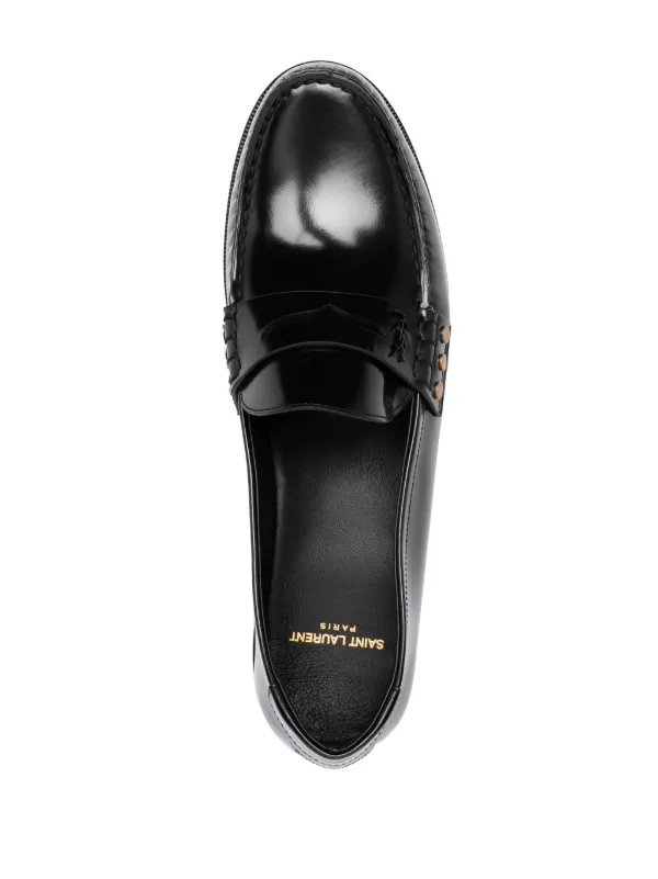 Saint Laurent almond-toe Leather Loafers - Farfetch