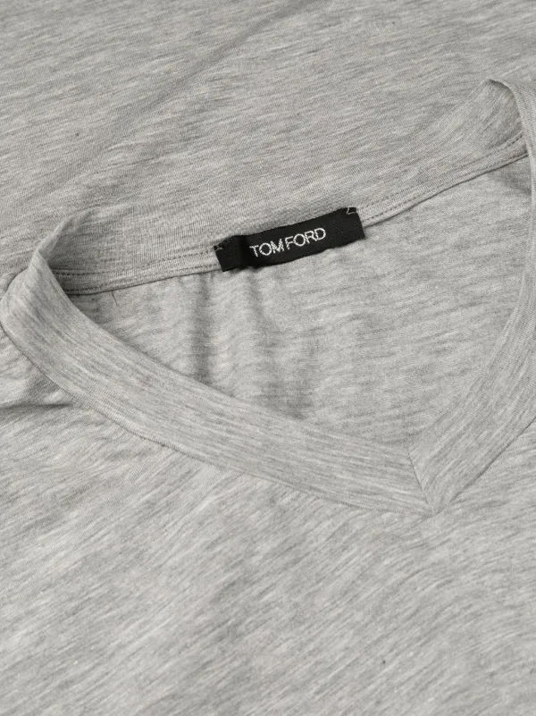 【関税込み】TOM FORD グレー VネックTシャツ TOM FORD Vネック Tシャツ | グレー | FARFETCH JP