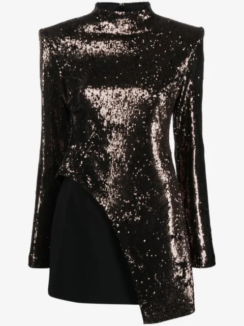 Genny sequin-embellished layered minidress