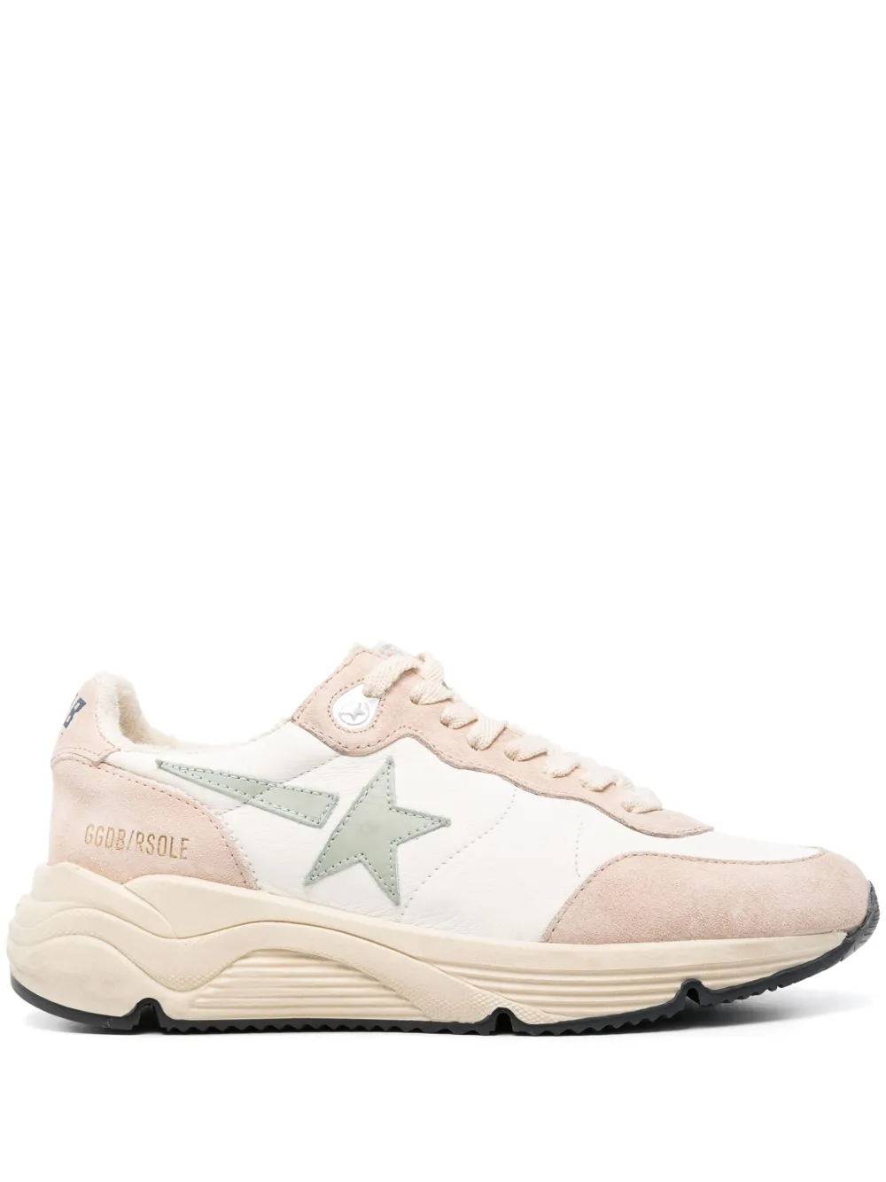Golden Goose Sneakers Running Sole In White And Nude Leather In Weiss