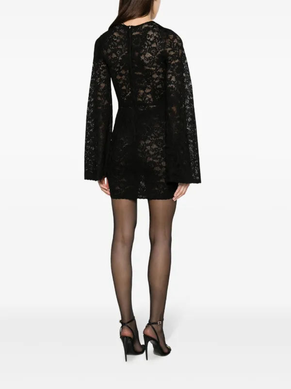 Dolce & Gabbana wide-sleeve Lace Minidress | Black | FARFETCH