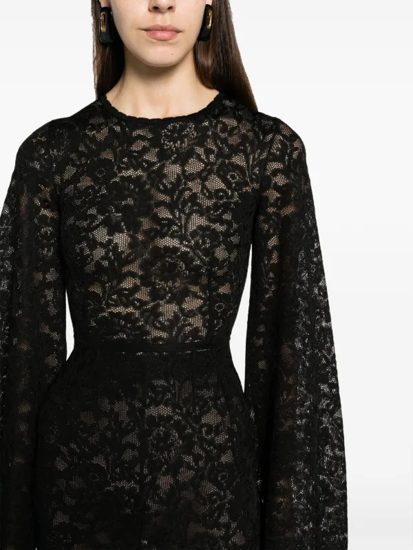 Dolce & Gabbana wide-sleeve Lace Minidress | Black | FARFETCH