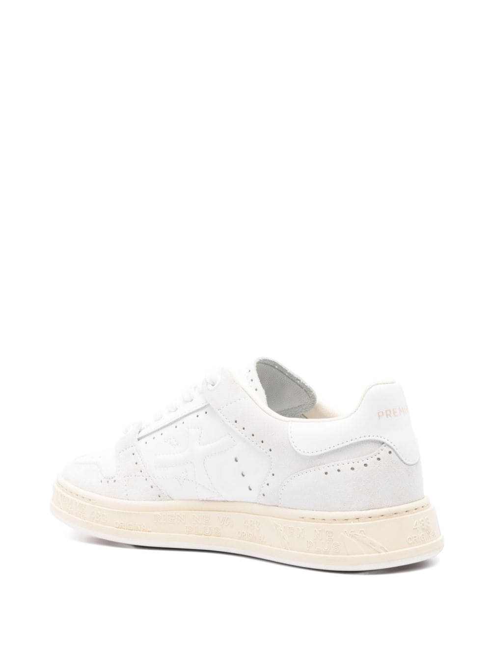 Shop Premiata Quinn Perforated Leather Sneakers In White