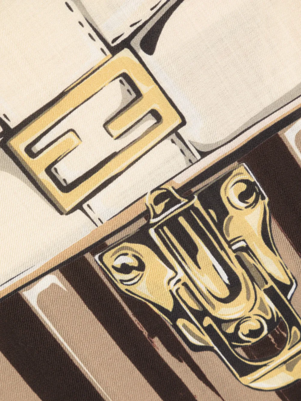 FENDI Sjaal met franje afwerking - Beige