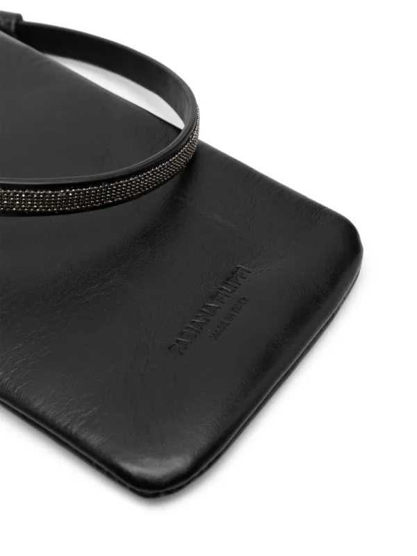 Fabiana Filippi logo-debossed Leather Phone Case | Black