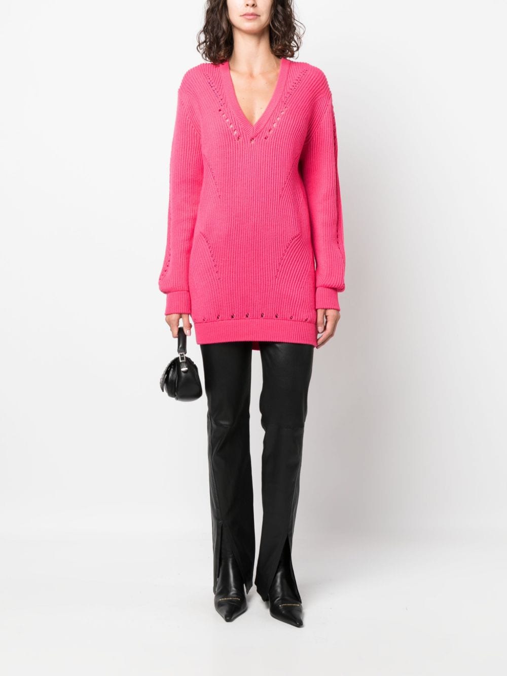 Genny V.-neck wool jumper - Roze