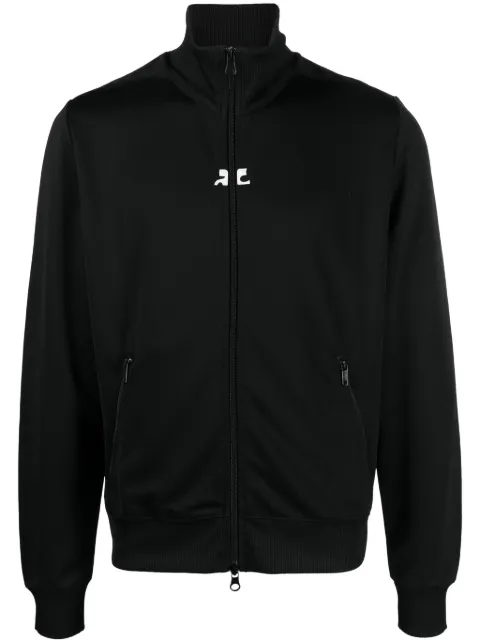 Courrèges sudadera con parche del logo y cierre