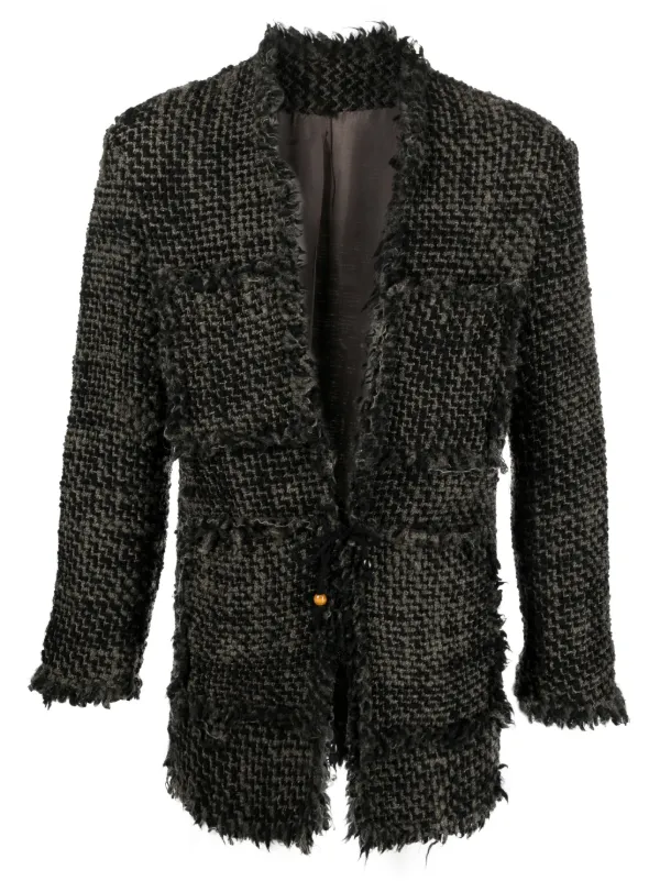 Magliano Fragment tie-fastening Tweed Jacket - Farfetch