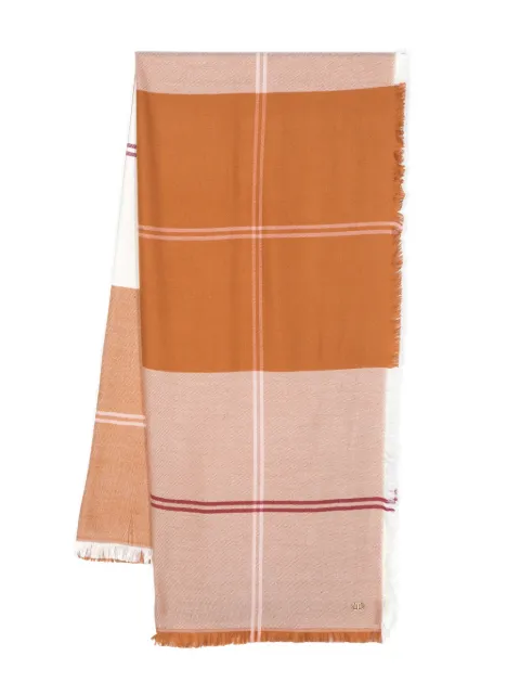 TWINSET logo-plaque checked scarf