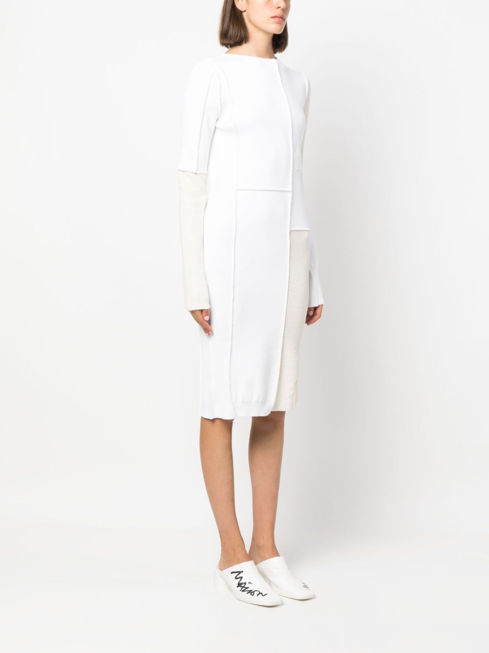 MM6 Maison Margiela colour-block exposed-seam midi dress Women