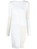 MM6 Maison Margiela colour-block exposed-seam midi dress - White