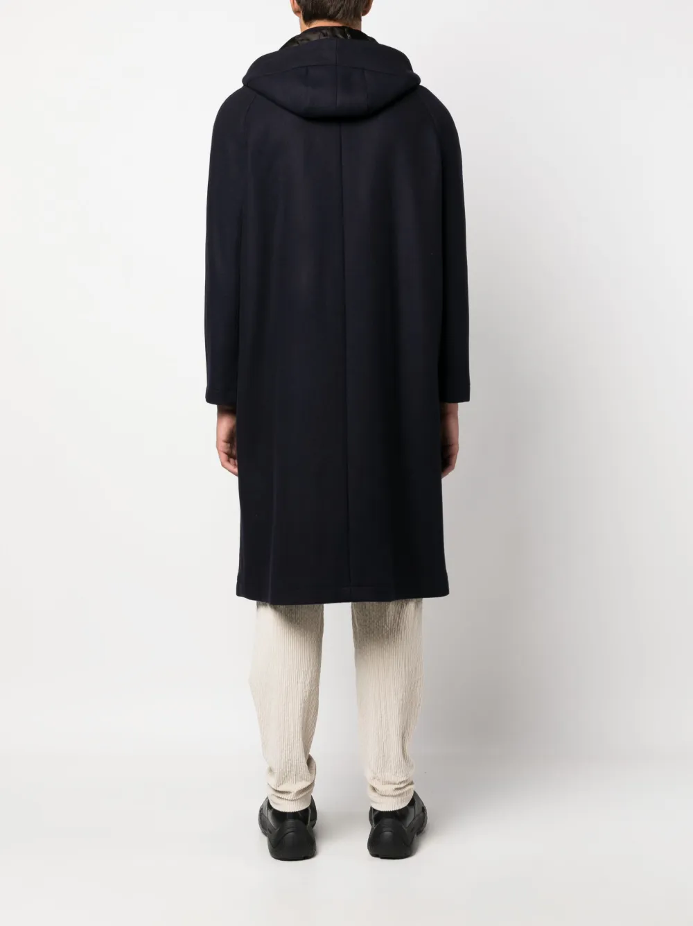 Emporio Armani ファンネルネック ウールブレンド コート - Farfetch