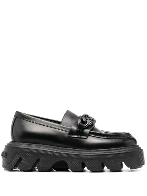 Casadei logo-plaque leather loafers