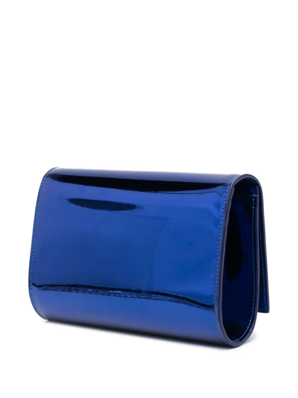 Navy blue patent on sale leather clutch bag