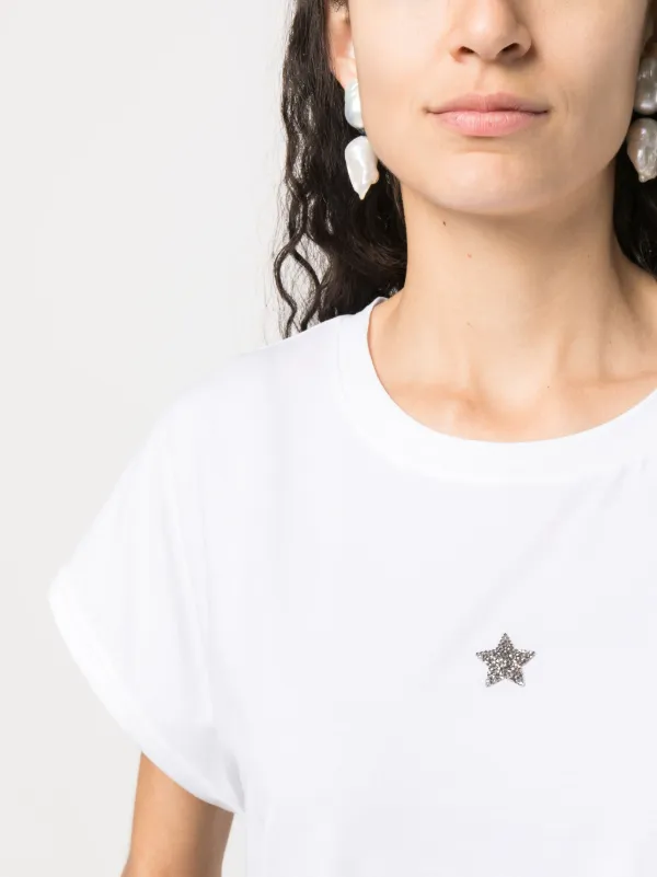 Lorena Antoniazzi crystal-embellished Star T-shirt | White | FARFETCH