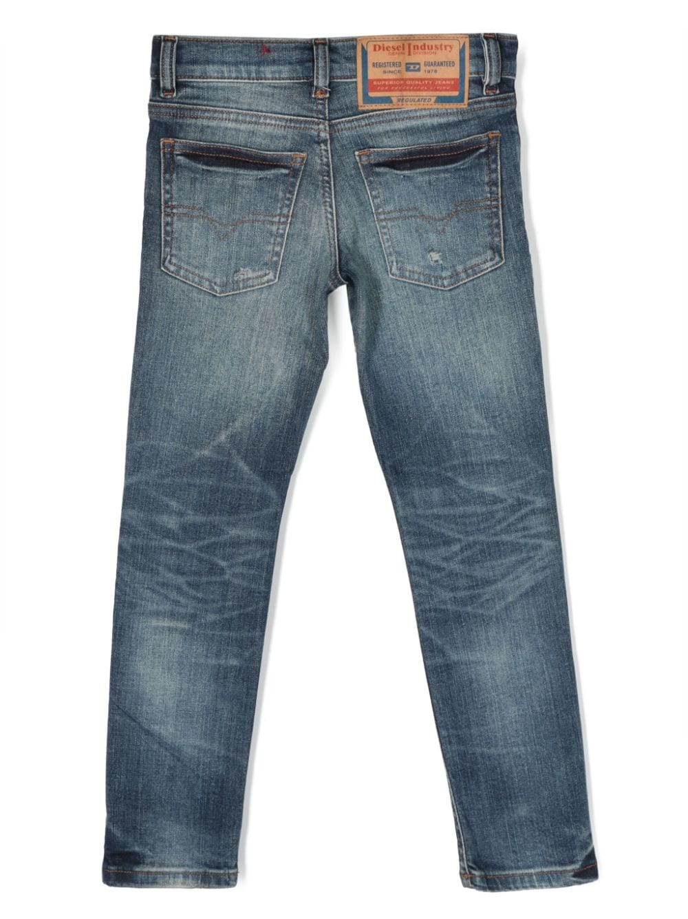 Diesel Kids Jeans met toelopende pijpen - Blauw